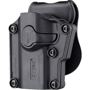 Mega-Fit Holster Fit Most Popular Full Size and Compact Pistols, Trigger Guard Locking System Level  Retention, Black