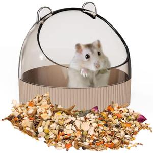 Cute Hamster Food Bowl Hedgehog Dish for Dwarf Hamsters, Syrian Hamsters, Gerbils, Mice, Rats, Small Animals, Brown