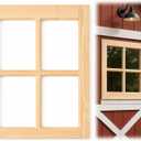22" x 29" Solid Pine Wooden Barn Sash Window Unfinished Shed Window Frame