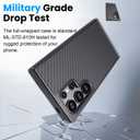 for Samsung Galaxy S Ultra Case Carbon Fiber,Fits MagSafe, Military-Grade Drop Cover,Sturdy Carbon Fiber for S Ultra Phone Case,6.8 Inch,Supports Wireless Charging, Black/Grey