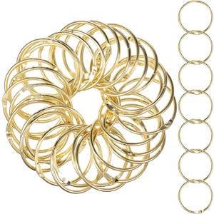 Boao 60 Pcs Shower Curtain Rings Bathroom Curtain Hooks Metal Round Rings for Bathroom Shower Rod (1.2inch,Gold)