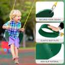 SEKKVY 16" Trapeze Swing Bar with Gym Ring & Toddler Swing, Swing Set Accessories with 66" Heavy Duty Chains, Holds Up to 250lbs, Playground Set for Backyard, Trees, Playroom (Green, 2Pack)