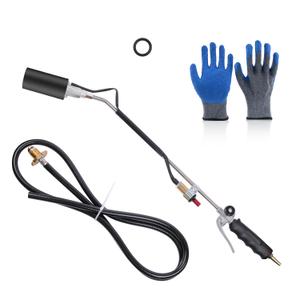 Propane Torch Weed Burner, 1,800,000 BTU Weed Burner Torch with Fireproof Gloves, Weed Torch for Outside with 10FT Hose, Flamethrower for Weeding, Barbecue, Asphalt, Snow Melting