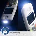 Panasonic Cordless Phone, Easy to Use with Large Display and Big Buttons, Flashing Favorites Key, Built in Flashlight, Call Block, Volume Boost, Talking Caller ID, 1 Cordless Handset - KX-TGU430W