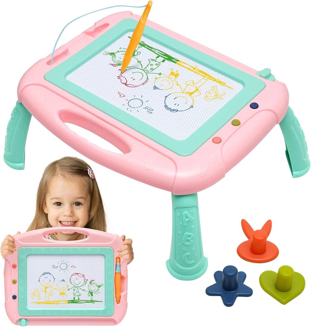 Toys for 3 Year Old Girls, Magnetic Drawing Board Toddler Toys for Girls Boys, A Etch Erasable Doodle Board Kids Toy with 1 Pen Sketch Boards, Easter Birthday Gifts for 3 Year Old Girl Learning Toy