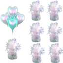 Aluminum Foil Balloon Weights for Parties (6 pcs) - 0.31lb (140g) Each - Premium Balloon Anchors for Birthday, Wedding, Dinner, Indoor & Outdoor Decorations(Lridescent 6pcs)