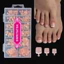 Toe Nail Tips,French Press On Toenails For Women,120Pcs Press On Nails,Square Toe Nail Press Ons Toe Nails,12 Size French Nude Wearable Full Cover Fake Toenails,False Nails Gel Toe Nails