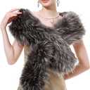 Soul Young Faux Fur Collar Women's Neck Warmer Scarf Wrap (Black)