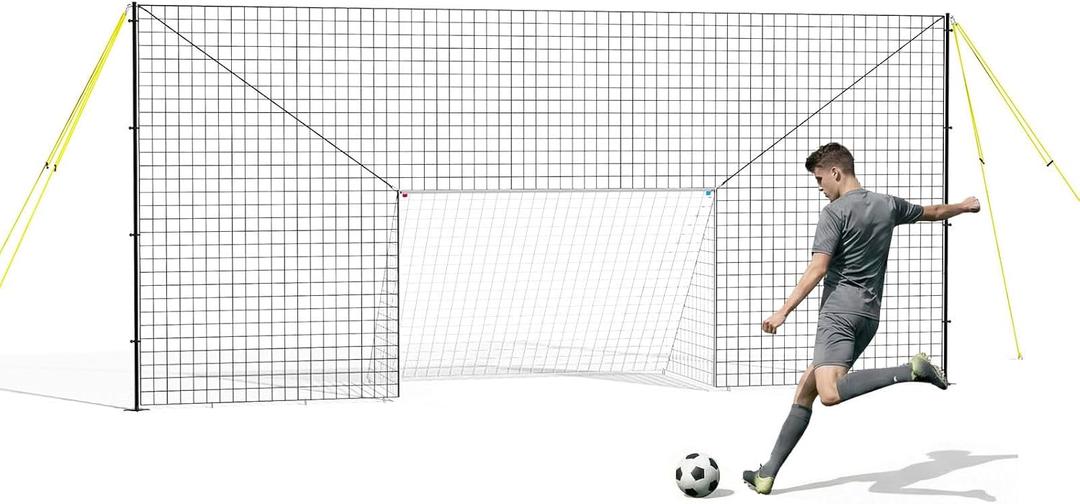 3-in-1 Soccer Goal with Soccer Rebounder and Backstop Net, Junior