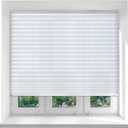 2 Pcs 48 x 110 Inches Temporary Blinds No Tools Cut to Size Fabric Paper Shades Adhesive Privacy Blinds for French Door Sliding Door Window Light Filtering Pleated Shades (White)