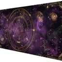 Purple Star Moon Card Desk Pad Mouse Pad Mysterious Galaxy Large Gaming Mouse Mat with Stitched Edges,Non-Slip Waterproof Rubber Base Mous Mat 31.5"x11.8" Office Computer Keyboard Laptop Home