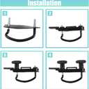 X AUTOHAUX 4 PCS Universal Roof Box U Bolt Clamps Rooftop Cargo Carrier Rack Bolts 83mm Internal Width W/ 8 Lock Nuts and 2 Straps Cargo Carrier Mounting Fitting Iron Bolts for 40mm Thick