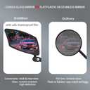 BriskMore Handlebar Bike Mirror, Scratch Resistant Glass Lens, Ajustable and Rotatable Safe Rearview Bicycle Mirror