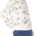 PAIGE womens Dayna Fairytale Floral Rouching Details Raglan Sleeve in White Multi Sweatshirt, White Multi, X-Large US