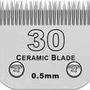 Detachable Pet Dog Grooming Clipper Ceramic Blade,Compatible with Andis Size 30 Cut Length 1/50"(0.5mm),Compatible with Oster A5,Wahl KM Series Clippers