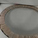 35" Wood Round Mirror, Rustic Wall Mirror with Thick Frame, Large Round Mirrors for Wall Decor, Wooden Circle Beveled Mirrors for Entryway, Farmhouse, Washed White