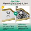TokeShimi 24x36 Brushed Gold Bathroom Mirror,Wall Mirror for Bathroom with Tempered Glass,Gold Bathroom Vanity Mirror for Over Sink,Aluminum Framed Mirror(Horizontal/Vertical)