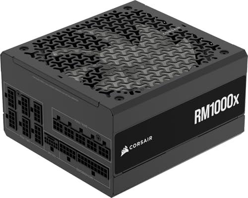 CORSAIR RM1000x Fully Modular Low-Noise ATX Power Supply – ATX 3.1 Compliant – PCIe 5.1 Support – Cybenetics Gold Efficiency – Native 12V-2x6 Connector – Black