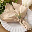 Socomi Cloth Napkins Champagne Valentine's Day Washable Reusable Bulk Linen Cotton Napkins Set of 10 17"x17" for Wedding Party Bridal Baby Shower Birthday Dining Table Decorations