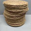 Colingmill 40 Pcs Round Rattan Placemats Bulk, 13 Inch Woven Placemats Natural Straw Hand Woven Farmhouse Boho Round Table Mats for Wedding Bridal Shower Home Dining Dinner Party Decoration, About 13 Inches in Diameter