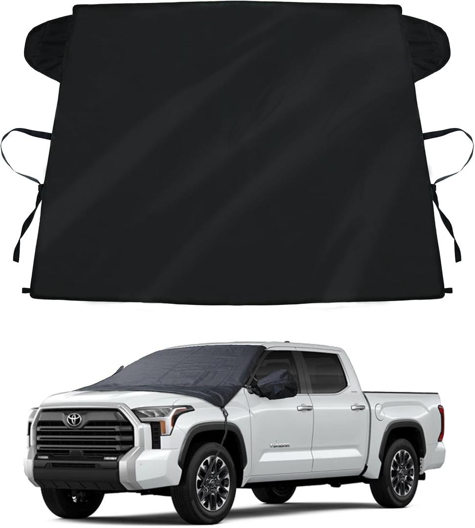 Windshield Cover for Ice and Snow for F150 F250 F350 2024 2025 Supercab, 600D Oxford All-Season Windshield Cover Protector for Sierra,Tundra Truck Extra Large Pickup Accessorie (78" x 47")