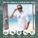 Kanu Surf Mens Mercury UPF 50+ Short Sleeve Sun Protective Rashguard Swim Shirt (Medium, Hyper White)