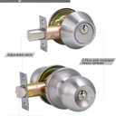Lanwandeng 2 Sets All Keyed Same Entry Door Knob and Single Cylinder Deadbolt Combo Set, Round Ball Satin Nickel Exterior Door Knobs with Lock and Keys for Entrance and Front Door