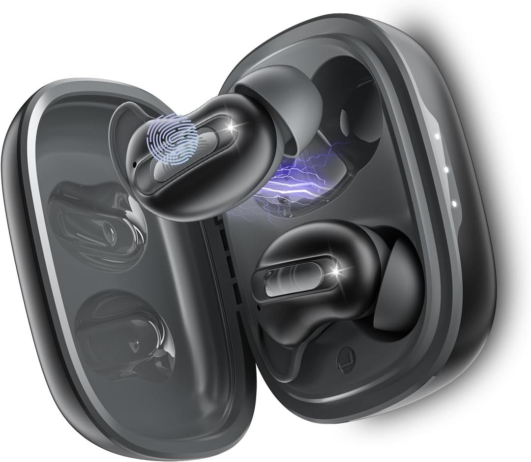 Sleep Earbuds, Mini ANC Wireless Earbuds Bluetooth 5.4 Headphones Deep Bass Stereo, 48H Playtime Ear Buds, 4 ENC Noise Cancelling Mic, In Ear IP7 Waterproof Earphones for Side Sleepers,Touch Control (Black)