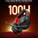 acer Wireless Gaming Headset, PS5 Headset with 2.4GHz for Ps5, Ps4, PC, Switch, Bluetooth 5.3 + 100Hrs Gaming Headphones with Noise Canceling Mic for Laptop, Mobile, Mac, 50mm Drivers (Red)
