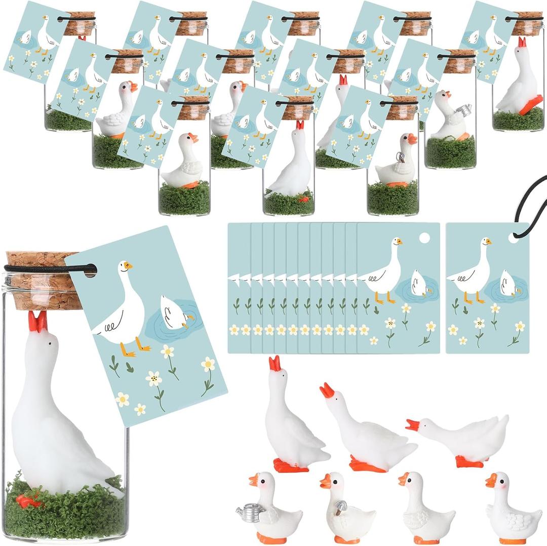 20 Sets Emotional Support Gifts Bulk Team Building Positive Affirmation Thank You Coworker Gifts with Inspirational Cards for Employee Appreciation Staff Teacher(Goose)