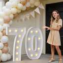 imprsv 3FT Marquee Numbers 70, Light Up Numbers for 70th Birthday Party Decorations, Light Up Sign 70 for Anniversary Party Decor, Pre-Cut Foam Board Kit