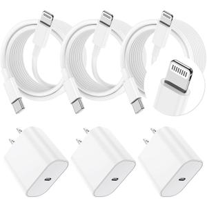 Essri i Phone Charger Fast Charging 10 FT, 3-Pack 20W PD USB C Charger Block with iPhone 14 13 Charging Cable 10 Foot, Compatible with iPhone 14 Pro/13Pro Max/12/11Pro/Mini - White