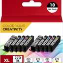 OSIR PGI-270XL CLI-271XL 10 Color Value Pack Compatible for Canon 270 271 Ink Cartridges for PIXMA MG5720 MG5721 MG5722 MG6820 MG6821 MG6822 TS6020 (2PGBK, 2Black, 2Cyan, 2Magenta, 2Yellow)
