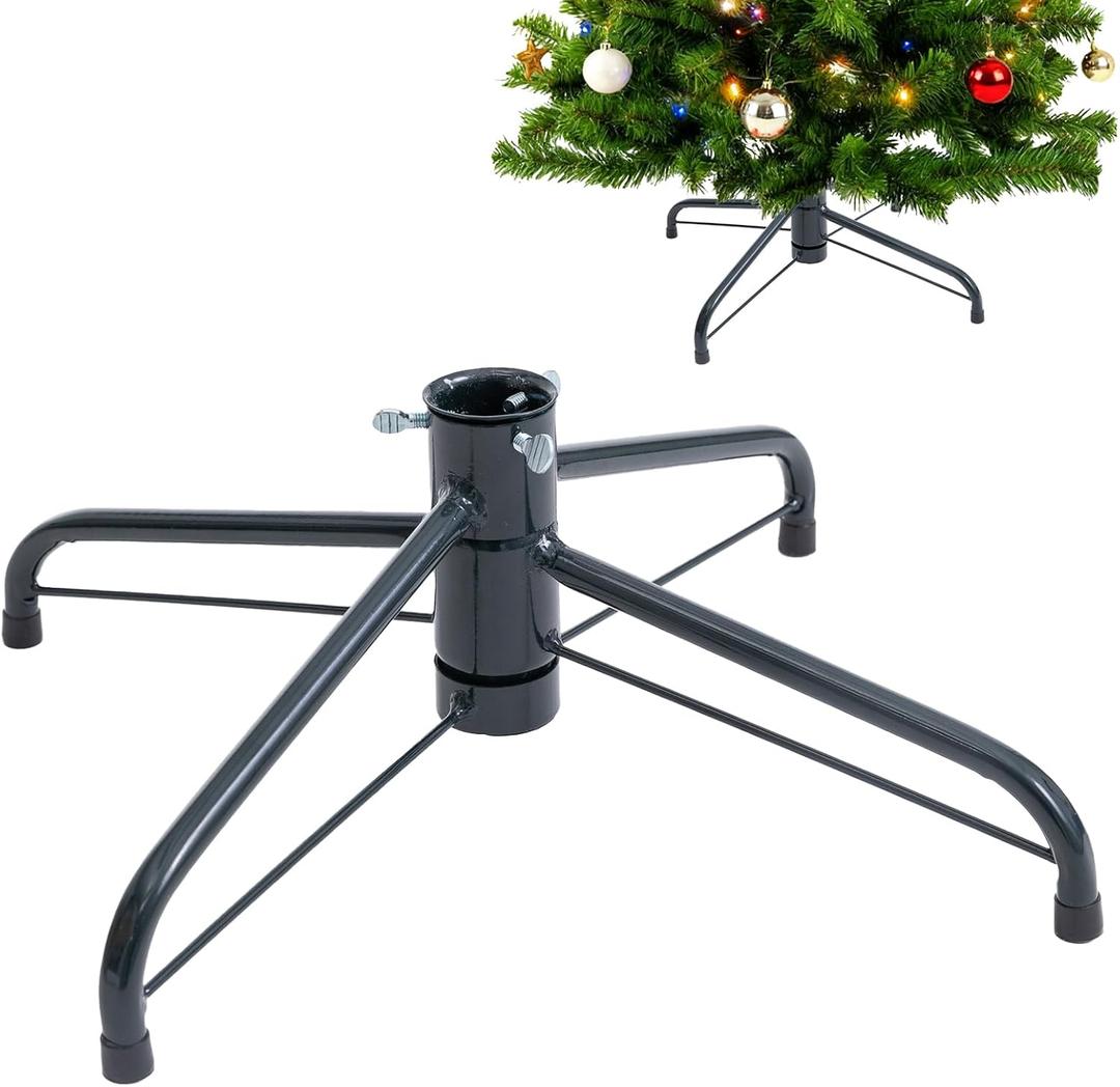 Dark Green Iron Tree Stand for Artificial Christmas Tree, Stable Base