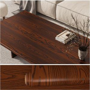 VEELIKE Deep Walnut Wood Contact Paper Peel and Stick Countertops Waterproof Wood Wallpaper for Countertops Table 32''x118'' Self Adhesive Woods Countertop Contact Paper for Kitchen Cabinet Vinyl Wrap