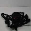Halloween Decorations 4.9 FT Giant Spider 38LED Light up Black Hairy Scary Fake Spider with Red Lighted Eyes Battery Operated Party Haunted Yard House Indoor Outdoor Decor, Black