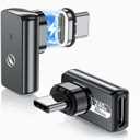 USB C Magnetic Adapter 240w, (2 Pack) 90 Degree Magnetic USB C Adapter 24 Pin with PD Fast Charging USBC 4 40Gbps 8K 60Hz for Thunderbolt 3/4, MacBook Pro/Air and More Type C Devices