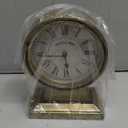 NIKKY HOME Vintage Gold Mantle Clock, Silent Non-Ticking Battery Operated Rustic Table Desk Shelf Clock for Living Room Decor