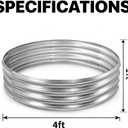 Round Galvanized Raised Garden Bed Kit, Round Galvanized Planter for Vegetables/Herbs/Flowers Heavy-Duty Steel Outdoor Water Trough (Silver, 4X4X1FT)