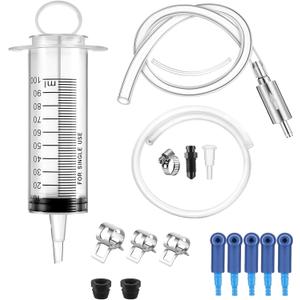 Brake Bleeder Kit - One Way Check Valve Hose Bleeding Kit 100ml Syringe, 50cm Hose, Oil Fluid Extractor Pump, Adapter - Brake Bleeder Tool for Motorcycle Cars Brake System Repair Maintenance