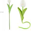 Artificial Tulips Bridal Wedding Festival Decor Bouquet Real Touch PU Flower Bouquet Pack of 20 (White)