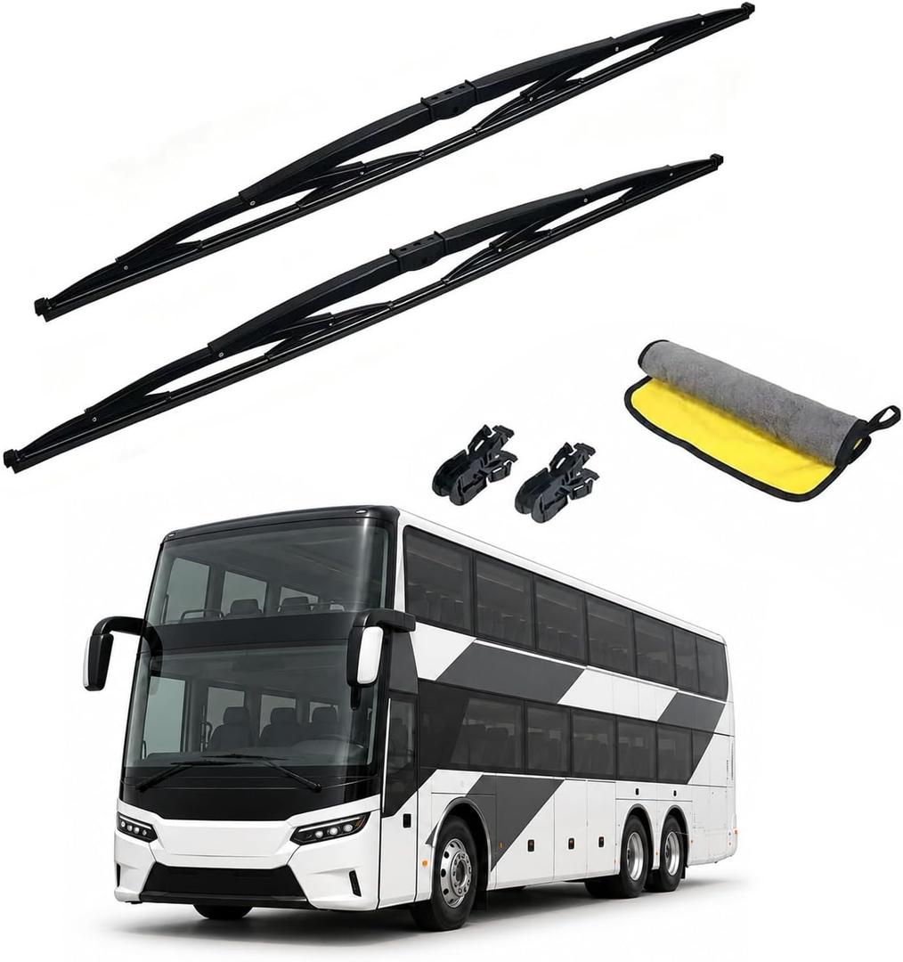 2Pcs 32" Heavy Duty Windshield Saddle Mount Wiper Blade Replacement for Motorhome Recreational Vehicle RV and Bus with 1 Pcs Car wash towel 16.5 mm