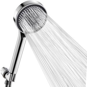 Handheld Shower Head, High Pressure Shower Head With 80" Hose And Adjustable Bracket, Anti-Clog Nozzles, 5 Spray Setting Showerhead, Chrome