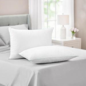 Martha Stewart Classic Comfort Down Alternative Pillows, King Size Set of 2 - Firm Support for Stomach, Back and Side Sleepers