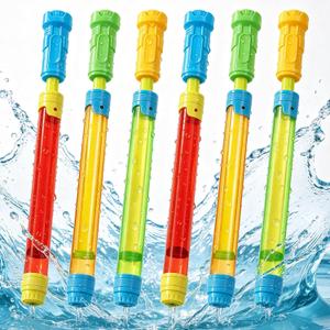 Water Squirt Gun Shoot Up to 40 Feet, Outdoor Water Squirter Toys for Kids Adults, Fun Bulk Blaster Toy for Swimming Pool Beach Summer Outdoor Party Games (6 Pack)