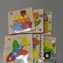 Yetonamr Wooden Toddler Puzzles Gifts Toys for 1 2 3 Years Old Boys Girls, 6 Vehicle Shape Montessori Toys Educational Blocks Kids Toys Gift Baby Learning Toy Age 1-3, 2-4