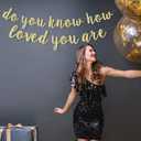 LINGTEER Do You Know How Love You Are Gold Glitter Cursive Script Bunting Banner Sweet Baby Shower Birthday Party Decoration Nursery Room Wall Sign - NO DIY REQUIRED