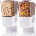 Cereal Dispenser Countertop 2Pcs, Cereal Containers Storage Snack Dispenser for Pantry, 3.2L Dry Food Dispenser for Grains, Nuts, Snack,Oatmeal, Pet food, White, Small