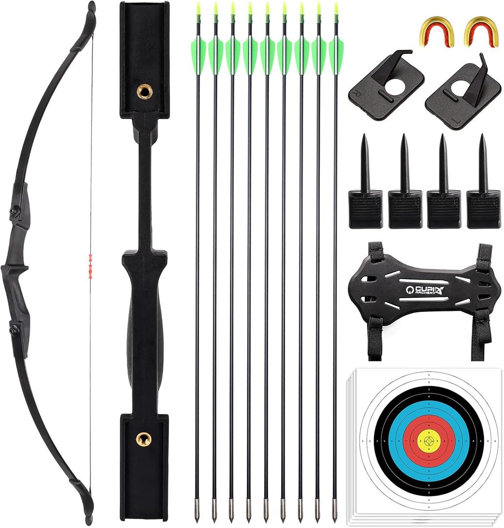 LWANO Bow and Arrow Set for Adults - Archery Takedown Recurve Bow Set for Beginners and Youth, Left & Right Handed, 20lbs