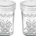 2-Pack 20oz Glass Jars with Lids, glass yogurt containers with lids, wide mouth mason jars, BPA free Food Storage Containers for Snacks, Yogurt, Salad, Meal Prep, Jar Dco (White)
